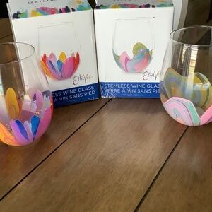 Set of Etta Vee hand painted glasses